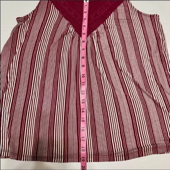 MAURICES Boho Cranberry Sleeveless Blouse Embellished Accents Size Medium - Picture 7 of 8